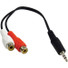 Axiom 6-inch 3.5mm Stereo to 2 x RCA Stereo Female Y-Cable - 6" Mini-phone/RCA Audio Cable for Audio Device - First End: 1 x Mini-phone Stereo Audio - Male - Second End: 2 x RCA Stereo Audio - Female - Black