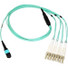 Axiom MPO Female to 4 LC Multimode OM4 50/125 Fiber Optic Breakout Cable - 40m - 131.23 ft Fiber Optic Network Cable for Network Device - First End: 1 x MPO Network - Female - Second End: 4 x LC Network - Male - Plenum, OFNP - 50/125 µm - Aqua