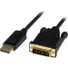 StarTech.com 6ft (1.8m) DisplayPort to DVI Cable, 1080p, Active DisplayPort to DVI-D Adapter/Converter Cable, DP 1.2 to DVI Monitor Cable - 6ft Active DisplayPort to DVI-D single-link cable connects DVI monitor/display | 1920x1200/1080p 60Hz; DP 1.2 