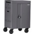 Bretford CUBE Cart Mini Charging Cart AC for 20 Devices, Charcoal Paint - 2 Shelf - Push Handle Handle - Steel - 24" Width x 21" Depth x 37.5" Height - Charcoal - For 20 Devices
