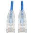 Tripp Lite by Eaton Cat6 Gigabit Snagless Slim UTP Ethernet Cable (RJ45 M/M) PoE Blue 5 ft. (1.52 m) - 5 ft Category 6 Network Cable for Network Device, Switch, Router, Server, Modem, Printer, Computer - First End: 1 x RJ-45 Network - Male - Second E