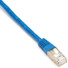 Black Box CAT6 250-MHz Stranded Patch Cable Slim Molded Boot - S/FTP, CM PVC, Blue, 25FT - 25 ft Category 6 Network Cable for Network Device - First End: 1 x RJ-45 Network - Male - Second End: 1 x RJ-45 Network - Male - 1 Gbit/s - Patch Cable - Shiel