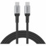 CODi 6' USB-C to USB-C Braided Nylon Charge & Sync Cable - 6 ft USB-C Data Transfer Cable - First End: 1 x USB Type C - Male - Second End: 1 x USB Type C - Male - Black