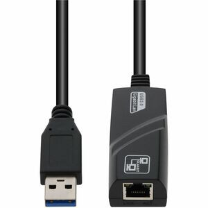 AddOn USB 3.0 (A) Male to RJ-45 Female Gray & Black Adapter - 100% compatible and guaranteed to work