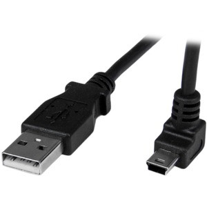 StarTech.com 1m Mini USB Cable - A to Up Angle Mini B - Connect your Mini USB devices, with the cable out of the way - 1m USB to Mini USB Cable Cord - Mini B USB Cable - Angled Mini USB Cable - Up Angle Mini USB - Up Angle USB Cable - 1 m Mini USB Ca