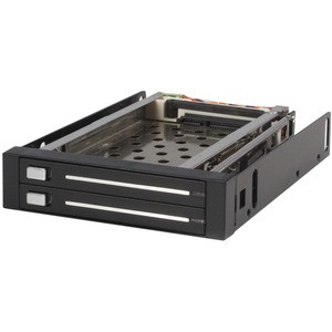 StarTech.com 2 Drive 2.5in Trayless Hot Swap SATA Mobile Rack Backplane - Storage bay adapter - black - Easy, trayless removal and insertion of dual 2.5in SATA hard drives from single 3.5in bay - sata backplane - sata mobile rack - sata enclosure - 2