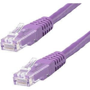 StarTech.com 10ft CAT6 Ethernet Cable - Purple Molded Gigabit - 100W PoE UTP 650MHz - Category 6 Patch Cord UL Certified Wiring/TIA - 10ft Purple CAT6 Ethernet cable delivers Multi Gigabit 1/2.5/5Gbps & 10Gbps up to 160ft - 650MHz - Fluke tested to A