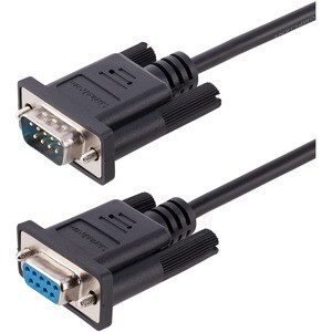 StarTech.com 3m RS232 Serial Null Modem Cable, Crossover Serial Cable w/Al-Mylar Shielding, DB9 Serial COM Port Cable Female to Male, F/M - 3m RS232 serial null modem DB9 male to female cable; 28 AWG tinned wires with aluminum mylar cable shielding a