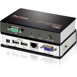 ATEN Proxime CE700A KVM Console/Extender - 1 Computer(s) - 1 Local User(s) - 1 Remote User(s) - 492.13 ft Range - WUXGA - 1920 x 1200 Maximum Video Resolution - 2 x Network (RJ-45) - 4 x USB - 2 x VGA - Proprietary Interface - 5.3 V DC Input Voltage 