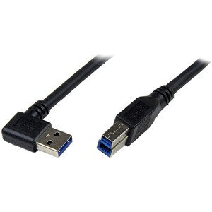 StarTech.com 1m Black SuperSpeed USB 3.0 (5Gbps) Cable - Right Angle A to B - M/M - Connect USB 3.0 devices, even in hard to reach areas and tight spaces - USB to B Cable - USB 3.2 Gen 1 (5Gbps) AB Cable - 1m Right Angle USB 3.0 Cable - 3ft Angled US