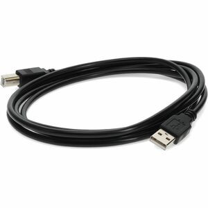 AddOn 5-Pack of 6ft HP Q6264A Compatible USB 2.0 (A) Male to USB 2.0 (B) Male Black Cables - 100% compatible and guaranteed to work