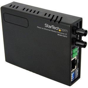 StarTech.com 10/100 Multi Mode Fiber Copper Fast Ethernet Media Converter ST 2 km - Convert and extend a 10/100 Mbps Ethernet connection up to 2 km over Multi Mode ST fiber - fiber converter - ethernet media converter - fibre converter - 10/100 media