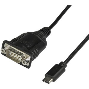 StarTech.com USB C to Serial Adapter Cable with COM Port Retention, 16" (40cm) USB Type-C to RS232 DB9 Converter Cable, Windows/Mac/Linux - 16in USB-C to Serial adapter converter cable RS232 DB9 - 921.6 Kbps baud - 512 byte FIFO - Data bits of 5/6/7/