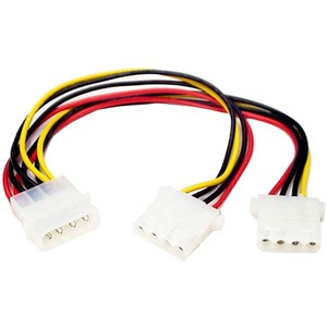 StarTech.com LP4 to 2x LP4 Power Y Splitter Cable - Power cable - 4 pin internal power (F) - 4 pin internal power (M) - Connect two LP4 peripherial devices (CD/DVD-ROM drives etc.) to a single LP4 connector - molex splitter - lp4 splitter - molex y s