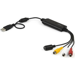 StarTech.com USB Video Capture Adapter Cable - S-Video/Composite to USB 2.0 - TWAIN Support - Analog to Digital Converter - Windows Only - USB 2.0 video capture adapter cable converts Composite/S Video & RCA audio to digital media (VCR/VHS to DVD/PC)