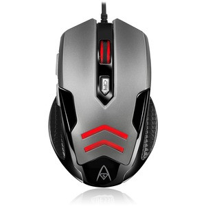 Adesso Multi-Color 6-Button Gaming Mouse - Optical - Cable - Black, Gray - USB - 3200 dpi - Scroll Wheel - 6 Button(s) - Right-handed