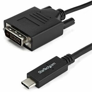 StarTech.com 6.6 ft / 2 m USB-C to DVI Cable - USB Type-C Video Adapter Cable - 1920 x 1200 - Black - 6.6 ft. / 2 m USB C to DVI cable and adapter in one - 1920 x 1200 DVI cable - Black 6.6 foot / 2 meter USB C to DVI adapter cable matches your black