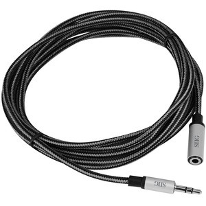 SIIG Woven Fabric Braided 3.5mm Stereo Aux Cable (M/F) - 3M - 9.80 ft Mini-phone Audio Cable for Audio Device, Smartphone, Tablet, MP3 Player, Speaker - First End: 1 x Mini-phone Stereo Audio - Male - Second End: 1 x Mini-phone Stereo Audio - Female 