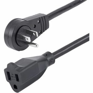 StarTech.com 6ft Power Extension Cord, Rotating Flat Plug Extension Cord, NEMA 5-15P to NEMA 5-15R Cable, 16 AWG, 125V/15A, UL Certified - 360 degree rotating flat plug extension cord - Use 3ft power extension cord w/ wall outlet/power bar without bl