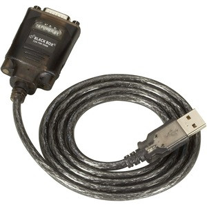 Black Box USB to RS-232 Converter - DB9, 1-Port - 3.58 ft DB-9/USB Data Transfer Cable for POS Device, Barcode Scanner, Mobile Computer, Touchscreen Monitor, Security Camera, PDA, Peripheral Device, PC, Notebook, Server - First End: 1 x USB 1.1 Type 