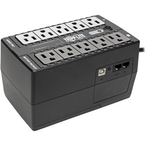 Tripp Lite by Eaton UPS 550VA 300W Standby UPS - 10 NEMA 5-15R Outlets 120V 50/60 Hz 5-15P Plug ENERGY STAR Desktop/Wall - Ultra-compact Desktop/Tower/Wall Mount - 6.50 Hour Recharge - 1.20 Minute Stand-by - 120 V AC Input - 110 V AC, 115 V AC, 120 V
