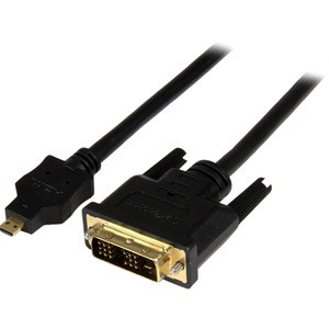 StarTech.com 3ft (1m) Micro HDMI to DVI Cable, Micro HDMI to DVI Adapter Cable, Micro HDMI Type-D to DVI-D Monitor/Display Converter Cord - 3.3ft/1m Micro HDMI to DVI-D (19-pin) cable (M/M); Full HD 1920x1200p 60Hz/1080p/Single link - Micro HDMI to D