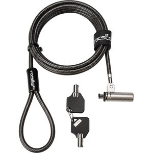 Rocbolt R20 Slim Security Cable with Key Lock and (2) Keys - 10mm Lock Head for Thinnest Laptop, Ultrabook Devices - Galvanized Steel, Nickel, Zinc Alloy - 6 ft - Compatible with K65042L & K64434W - TAA COMPLIANT - FOR THINNEST LAPTOP & ULTRABOOK DEV