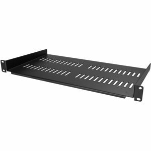 StarTech.com 1U Vented Server Rack Cabinet Shelf - Fixed 10in Deep Cantilever Rackmount Tray for 19" Data/AV/Network Enclosure w/Cage Nuts - 1U 19in vented server rack cabinet shelf/rackmount cantilever tray 10in deep - Universal fit in existing EIA/