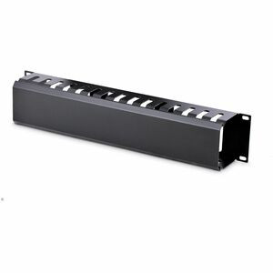 StarTech.com 2U Horizontal Finger Duct Rack Cable Management Panel with Cover - Organize cables in your server rack or cabinet with a horizontal, covered cable duct - 2U Finger Duct Rack Cable Management Panel with Cover - Server Rack Cable Duct - Ca