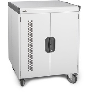 Rocstor Volt V32 Charging Cart with Intelligent Power Charging - Up to 32 Device - Intelligent Power Charging Cart for Notebooks, Chromebook®, MacBook®, and Macbook® Pro - 3 Shelves - 4 Heavy Duty 5" Medical Grade Casters - Steel Construction- 31.8"(