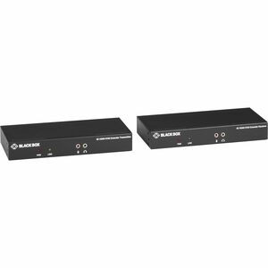 Black Box KVXLCH-100 Video Extender Transmitter/Receiver - 1 Input Device - 1 Output Device - 328 ft Range - 2 x Network (RJ-45) - 5 x USB - 1 x HDMI In - 2 x HDMI Out - 4K UHD - 3840 x 2160 - Twisted Pair - Category 6 - Desktop - TAA Compliant