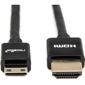 Rocstor Premium 6ft Slim High-Speed HDMI Cable with Ethernet - HDMI to HDMI Mini M/M - HDMI for Audio/Video Device HDMI M/M High Speed Flat Cable - 6 ft HDMI A/V Cable for Audio/Video Device, Network Device - First End: HDMI Type A Digital Audio/Vide