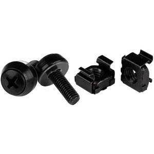 StarTech.com M5 x 12mm - Screws and Cage Nuts - 100 Pack, Black - M5 Mounting Screws & Cage Nuts for Server Rack & Cabinet - These high-quality M5 x 12mm screws and cage nuts make it easy to mount equipment in your server rack or cabinet - M5 Rack Sc
