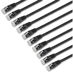 StarTech.com 6 ft. CAT6 Ethernet cable - 10 Pack - ETL Verified - Black CAT6 Patch Cord - Molded RJ45 Connectors - 24 AWG - UTP - 6 ft. CAT6 Ethernet cable multipack meets all ANSI/TIA-568-D Category 6 patch cable specifications - High quality ETL Ve