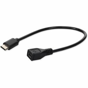 AddOn USB 3.1 (C) Male to Micro-USB 2.0 (B) Female Black Adapter - 100% compatible and guaranteed to work
