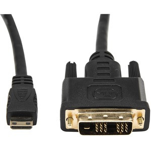 Rocstor Premium 6ft Mini HDMI to DVI-D Cable - M/M - DVI/HDMI for Audio/Video Device, Projector, Notebook, Tablet PC, Camera - 6ft - 1 Pack - 1 x HDMI (Mini Type C) Male Digital Audio/Video - 1 x DVI-D Male Digital Video - Gold Plated Connector - Gol
