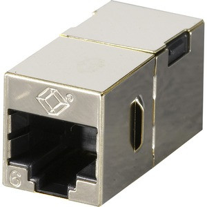 Black Box Cat.6 Shielded Straight-Pin Coupler - Metal - 1 Pack - 1 x RJ-45 Network Female - 1 x RJ-45 Network Female - TAA Compliant