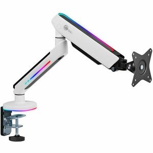 SIIG Mounting Arm for Monitor, Flat Panel Display, Curved Screen Display - White - Landscape/Portrait - Height Adjustable - 1 Display(s) Supported - 17" to 34" Screen Support - 19.80 lb Load Capacity - 75 x 75, 100 x 100 - VESA Mount Compatible