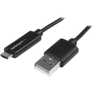 StarTech.com 1m 3 ft Micro-USB Cable with LED Charging Light - M/M - USB to Micro USB Cable - Know when your Micro-USB mobile devices are fully charged - 1m USB to Micro USB Cable - USB to Micro USB Charging Cable with LED - USB A to USB Micro-B Cabl