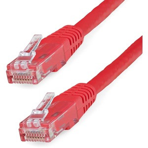 StarTech.com 3ft CAT6 Ethernet Cable - Red Molded Gigabit - 100W PoE UTP 650MHz - Category 6 Patch Cord UL Certified Wiring/TIA - 3ft Red CAT6 Ethernet cable delivers Multi Gigabit 1/2.5/5Gbps & 10Gbps up to 160ft - 650MHz - Fluke tested to ANSI/TIA-
