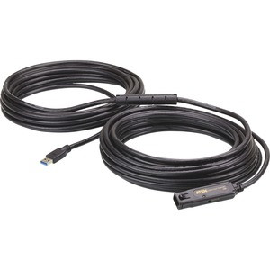 ATEN 15 m USB3.2 Gen1 Extender Cable - 49.21 ft USB Data Transfer Cable for Computer - First End: 1 x USB 3.2 (Gen 1) Type A - Male - Second End: 1 x USB 3.2 (Gen 1) Type A - Female - 5 Gbit/s - Extension Cable - Black - 1 Pack
