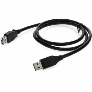 AddOn 1m USB 3.0 (A) Male to Female Black Cable - 3.28 ft USB Data Transfer Cable for Notebook, PC, Printer, Scanner, USB Hub, USB Charger - First End: 1 x USB 3.0 Type A - Male - Second End: 1 x USB 3.0 Type A - Female - Extension Cable - Black - 1