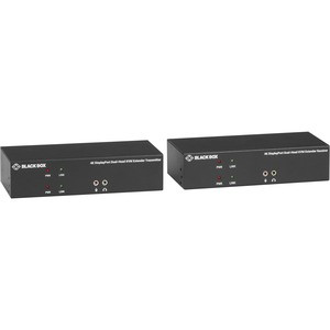 Black Box KVX KVXLCDPF-200 Video Extender Transmitter/Receiver - 2 Input Device - 2 Output Device - 98425.20 ft Range - 5 x USB - DisplayPort - 4K UHD - 3840 x 2160 - Optical Fiber - TAA Compliant