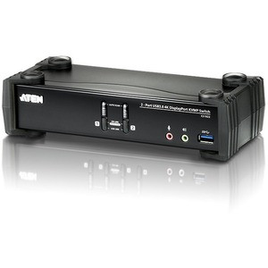 ATEN 2-Port USB 3.0 4K DisplayPort KVMP Switch-TAA Compliant - 2 Computer(s) - 1 Local User(s) - 4096 x 2160 - 6 x USB - 3 x DisplayPort