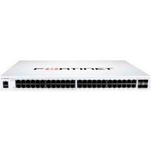 Fortinet FortiSwitch 100 FS-148F-POE Ethernet Switch - 48 Ports - Manageable - 2 Layer Supported - Modular - 476.30 W Power Consumption - 370 W PoE Budget - Optical Fiber, Twisted Pair - PoE Ports - 1U High - Rack-mountable