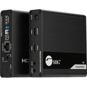 SIIG ipcolor 4K HDMI Extender Daisy Chain Transmission Kit - 230ft - Zero Latency - HDMI 4K60Hz video extender over Cat6/7 Extender up to 230ft/70m - HDR - EDID passthrough - HDMI Loopout - S/PDIF audio extraction or ARC audio - Bi-directional IR ext