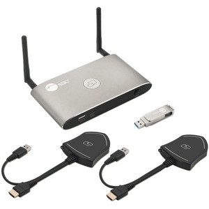 SIIG Dual View Wireless Media Presentation Kit - Sharing dual view on one screen display - Presentation from Smartphone/Tablet/Laptop - Wireless BYOD Presentation - Dual band 2.4G/5G Wireless Presentation Switcher - Up to 16 devices connection - Dual