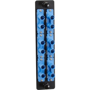 Black Box High-Density Adapter Panel, Ceramic Sleeves, (6) ST Duplex Pairs, Blue - 6 x ST Duplex - 6 Port(s) - 6 x RJ-11 - 6 x Duplex - Blue