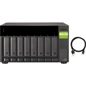 QNAP TL-D800C Drive Enclosure SATA/600 - USB 3.2 (Gen 2) Type C Host Interface Tower - 8 x HDD Supported - 8 x SSD Supported - 8 x Total Bay - 8 x 2.5"/3.5" Bay