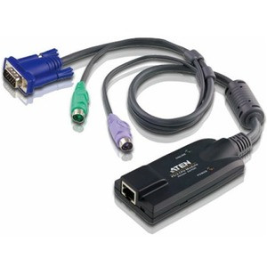 ATEN KVM Cable-TAA Compliant - USB KVM Cable for Keyboard, Mouse, Monitor, KVM Switch, Video Device - First End: 1 x RJ-45 Network - Female - Second End: 1 x 6-pin Mini-DIN (PS/2) - Female, 1 x 6-pin Mini-DIN (PS/2) - Female, 1 x 15-pin HD-15 - Male 
